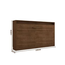 Cama De Parede Dobrável Solteiro Horizontal Malbec Framar - 3
