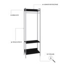 Ver imagem 5 de Estante Closet Arara 187x60cm 3 Prateleiras Active Yescasa Preto/Ônix/Branca