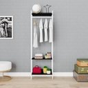 Ver imagem 1 de Estante Closet Arara 187x60cm 3 Prateleiras Active Yescasa Preto/Ônix/Branca