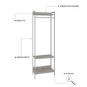 Ver imagem 5 de Estante Closet Arara 187x60cm 3 Prateleiras Active Yescasa Branco/Snow