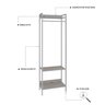Estante Closet Arara 187x60cm 3 Prateleiras Active Yescasa - 5