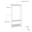 Ver imagem 5 de Estante Closet Arara 187x80cm 3 Prateleiras Active Yescasa Branco/Chess