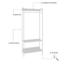Ver imagem 5 de Estante Closet Arara 187x80cm 3 Prateleiras Active Yescasa