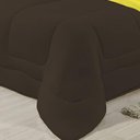 Ver imagem 3 de Edredom Dupla Face 100% Algodão Malha King Gran Moratta 01 Peça - Marrom/ Amarelo