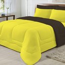 Ver imagem 2 de Edredom Dupla Face 100% Algodão Malha King Gran Moratta 01 Peça - Marrom/ Amarelo