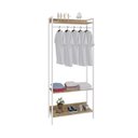 Ver imagem 2 de Estante Closet Arara 187x80cm 3 Prateleiras Active Yescasa Marrom/Carvalho/Branca