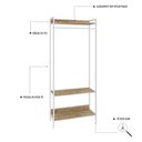 Ver imagem 5 de Estante Closet Arara 187x80cm 3 Prateleiras Active Yescasa Marrom/Carvalho/Branca