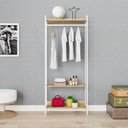 Ver imagem 7 de Estante Closet Arara 187x80cm 3 Prateleiras Active Yescasa Marrom/Carvalho/Branca