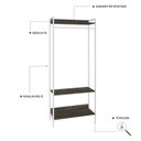 Ver imagem 5 de Estante Closet Arara 187x80cm 3 Prateleiras Active Yescasa Marrom/Carvalho Dark/Branca