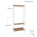Ver imagem 5 de Estante Closet Arara 187x80cm 3 Prateleiras Active Yescasa Marrom/Lâmina Mel/Branca