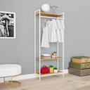 Ver imagem 7 de Estante Closet Arara 187x80cm 3 Prateleiras Active Yescasa Marrom/Lâmina Mel/Branca