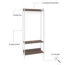 Ver imagem 5 de Estante Closet Arara 187x80cm 3 Prateleiras Active Yescasa Marrom/Nogal/Branca