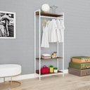 Ver imagem 7 de Estante Closet Arara 187x80cm 3 Prateleiras Active Yescasa Marrom/Nogal/Branca
