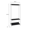 Ver imagem 4 de Estante Closet Arara 187x80cm 3 Prateleiras Active Yescasa Preto/Ônix/Branca