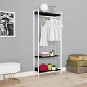 Ver imagem 7 de Estante Closet Arara 187x80cm 3 Prateleiras Active Yescasa Preto/Ônix/Branca