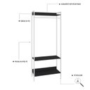 Ver imagem 5 de Estante Closet Arara 187x80cm 3 Prateleiras Active Yescasa Preto/Ônix/Branca