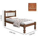 Ver imagem 3 de Cama Solteiro Madeira Maciça - Palmo Castanho