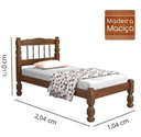 Ver imagem 3 de Cama Solteiro Madeira Maciça - Palmo Castanho