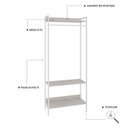 Ver imagem 5 de Estante Closet Arara 187x80cm 3 Prateleiras Active Yescasa Branco/Snow