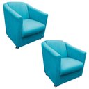 Ver imagem 1 de Kit 2 Poltronas Tilla Sala e Escritório Suede Azul Turquesa