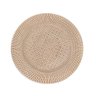 Sousplat Redondo de Plástico com Textura de Rattan Bege 33cm Wolff - 1
