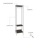 Ver imagem 5 de Estante Closet Arara 187x45cm 3 Prateleiras Active Yescasa Marrom/Carvalho Dark/Branca