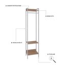 Ver imagem 5 de Estante Closet Arara 187x45cm 3 Prateleiras Active Yescasa Marrom/Lâmina Mel/Branca