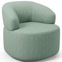 Ver imagem 1 de Poltrona Giratória Orgânica para Sala de Estar Living Helena L02 Linho Verde Menta - Lyam Decor
