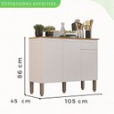 Ver imagem 4 de Balcão 3 Portas 1 Gaveta Cozinha Madri