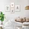 Kit 4 Quadros Decorativos Mninimalista Floral Rosa Quarto Elegante - 2
