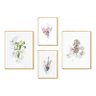 Kit 4 Quadros Decorativos Mninimalista Floral Rosa Quarto Elegante - 3