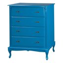 Ver imagem 1 de Cômoda Luiz Xv 4 Gavetas 1030 Laca Azul