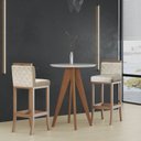 Ver imagem 2 de Kit com 3 Banquetas Média com Matelassê Bege/Pinhão
