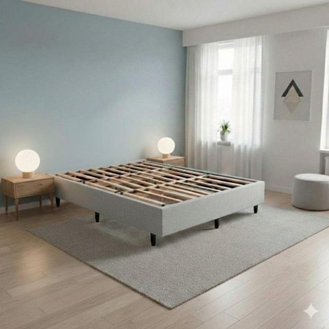 Base para Cama Box Queen Base Cama Box Desmontável e Prática Cinza 156cm