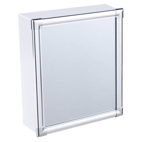 Armário Plástico Branco com Perfil de Alumínio de Sobrepor 31 x 36 x 10 cm AL42