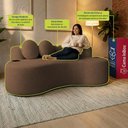 Ver imagem 5 de Sofá Veda 1,88m Xpand Tech Tecido Bouclê Marrom Cama Inbox
