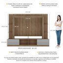 Ver imagem 3 de Rack Estante com Painel TV 65" e 2 portas Catar Multimóveis BR3395 Madeirado/Lacca Fumê