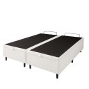 Ver imagem 2 de Cama Box Baú Casal 138x188cm, Base Bipartida Reforçada, Corino Branco, Montagem Não Necessária