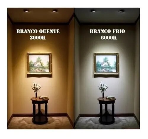 Plafon 18W Luminária LED Embutir Quadrado (Branco Quente/Branco Frio) - Branco - 2