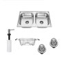 Kit Cuba Inox Dupla com Escorredor , Dosador e Valvulas 78x48x19 30504 - 1