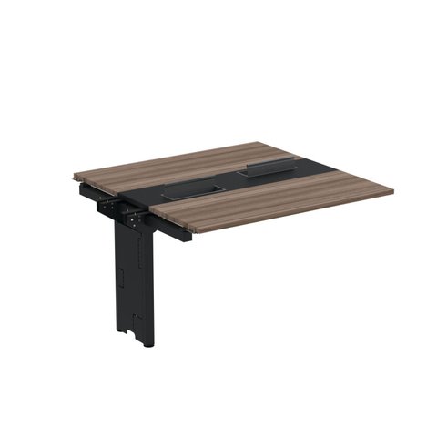 Complemento de Mesa Plataforma para Coworking para 2 Pessoas 120x120 120cm Industrial Walnut e Preto Marrom