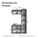 Ver imagem 3 de Conjunto Gabinete Suspenso para Banheiro 120cm 5 Portas Cinza Nice Madesa 02