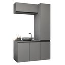 Ver imagem 2 de Conjunto Gabinete Suspenso para Banheiro 120cm 5 Portas Cinza Nice Madesa 02