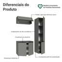 Ver imagem 4 de Conjunto Gabinete Suspenso para Banheiro 120cm 5 Portas Cinza Nice Madesa 02