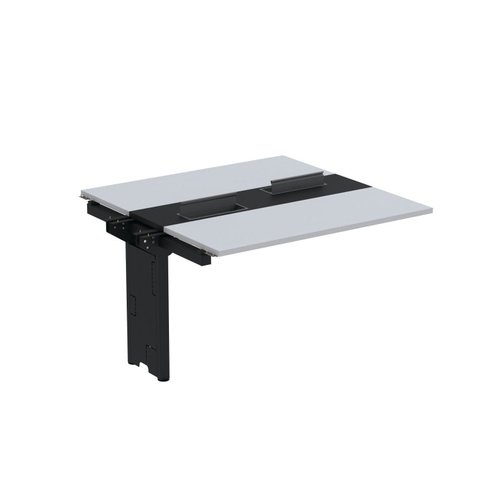 Complemento de Mesa Plataforma para Coworking para 2 Pessoas 120x120 120cm Industrial Cinza e Preto