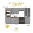 Ver imagem 2 de Armário de Cozinha Modulada Completa Fidelitá Nara 100% MDF 5 Peças 350cm 16 Portas 2 Gavetas com