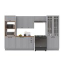 Ver imagem 1 de Armário de Cozinha Modulada Completa Fidelitá Nara 100% MDF 5 Peças 350cm 16 Portas 2 Gavetas com
