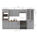 Ver imagem 4 de Armário de Cozinha Modulada Completa Fidelitá Nara 100% MDF 5 Peças 350cm 16 Portas 2 Gavetas com