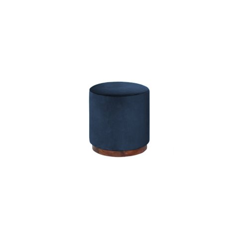 Puff Decorativo Redondo Itália - Tecido Azul Royal