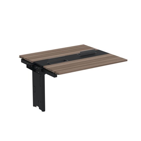Complemento de Mesa Plataforma para Coworking para 2 Pessoas 130x120 130cm Industrial Walnut e Preto Marrom
